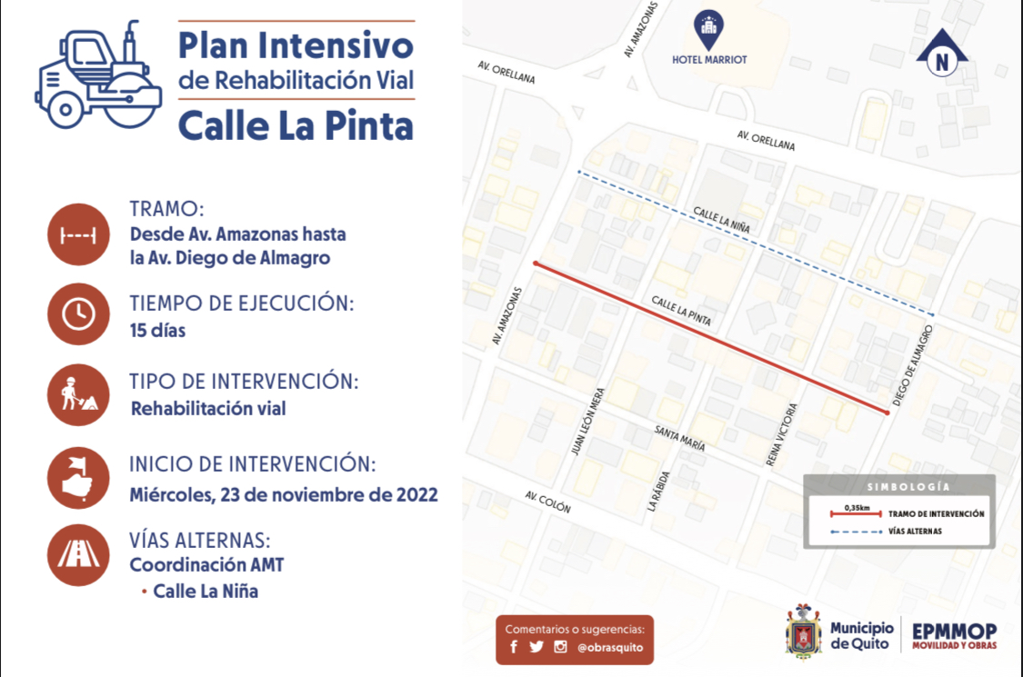 Desde este miércoles se rehabilita la calle La Pinta en el sector de La